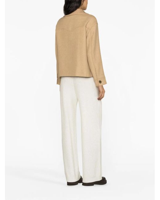 Woolrich Natural Zip-Up Ribbed-Collar Jacket