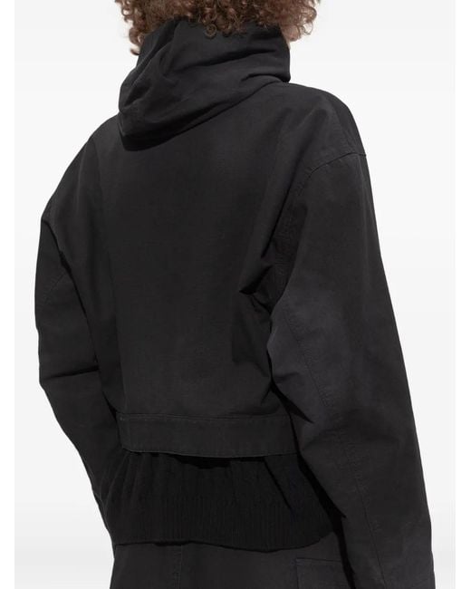 Balenciaga Black Hooded Front-Pocket Jacket