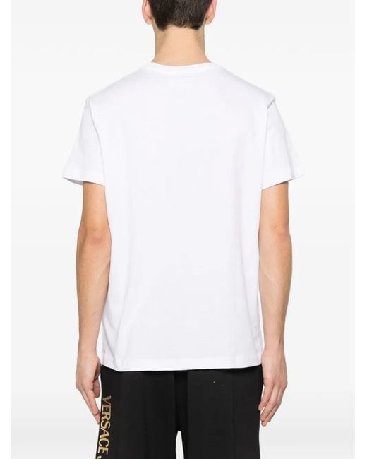 Versace Jeans Couture White Print-Detail T-Shirt for men