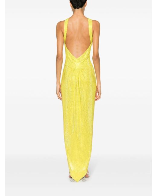 Alexandre Vauthier Yellow Asymmetrisches Crystallized Kleid