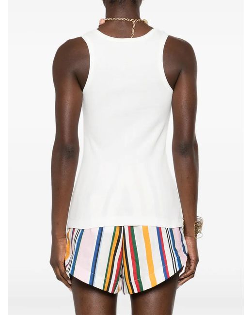 Pinko White Round-Neck Top
