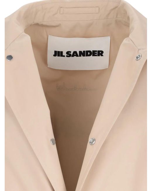 Jil Sander Natural Logo-Print Coat for men