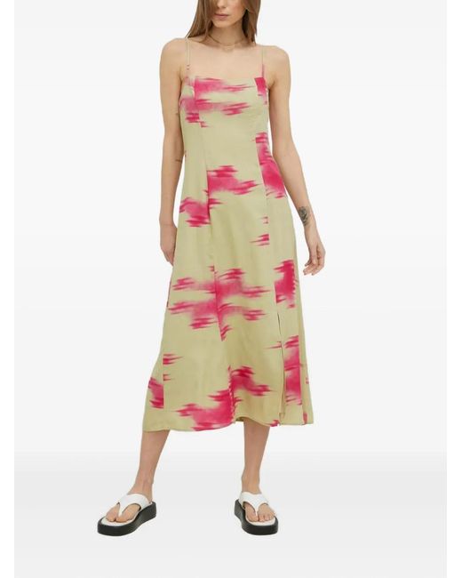 Samsøe & Samsøe White Button Print Midi Dress