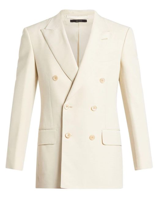 Tom Ford Natural Double-breasted Tailored Blazer for men
