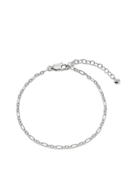 Monica Vinader White Textured Link Chain Bracelet