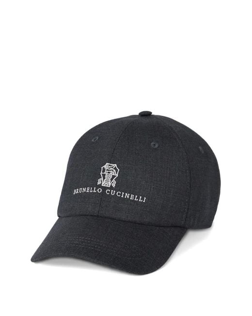 Brunello Cucinelli Blue Embroidered-logo Baseball Cap for men