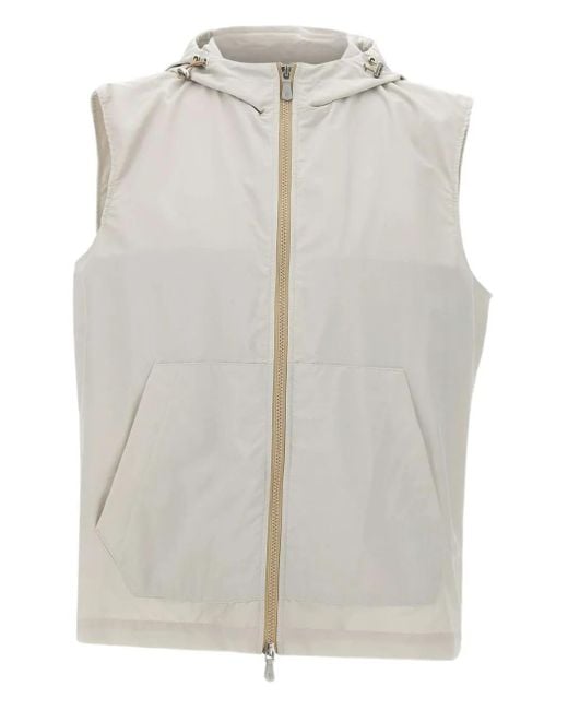 Eleventy Gray Zip-Up Vest for men