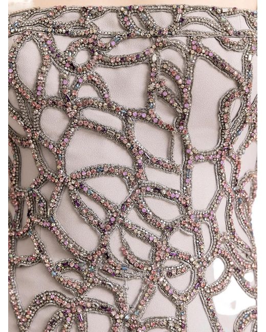 Gemy Maalouf Natural Bateau-Collar Beaded Gown