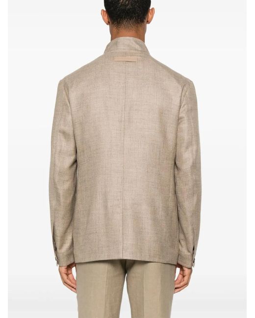 Zegna Natural Single-Breasted Blazer for men