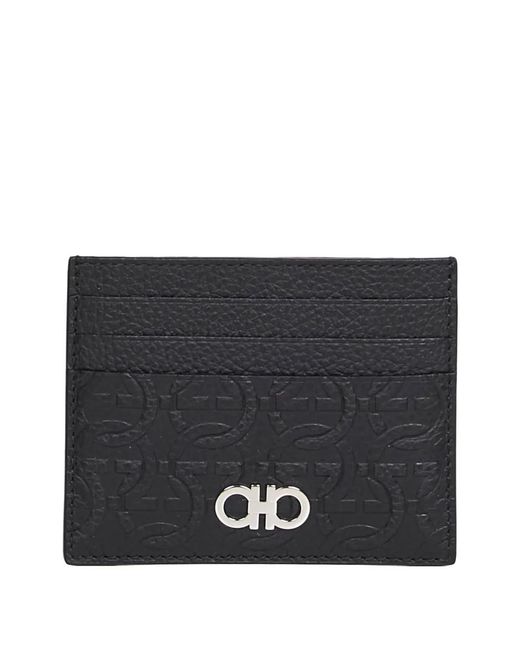 Ferragamo Kartenetui mit Gancini-Detail in Black für Herren