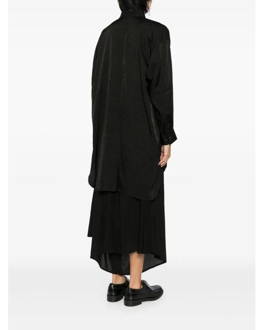 Yohji Yamamoto Black Creased Button-Down Shirt