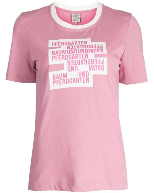 Baum und Pferdgarten Logo-print Organic-cotton T-shirt in Pink | Lyst