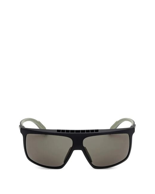 Adidas Gray Matte-Finish Rectangle-Frame Sunglasses for men