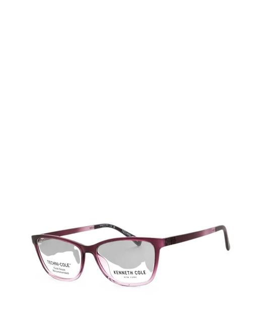 Kenneth Cole Purple Rectangle-Frame Glasses