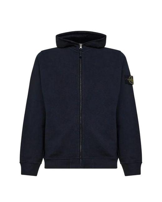 Stone Island Blue Logo Sweatshirt for men