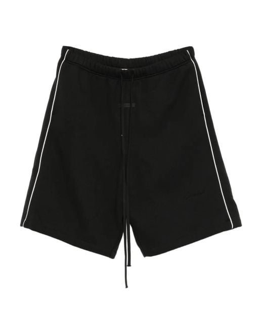 Shorts Con Applicazione Logo di Fear Of God in Black da Uomo