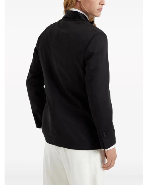 Brunello Cucinelli Black Shawl-Lapels Dinner Blazer for men