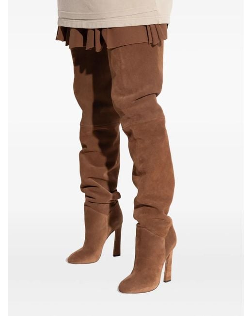 DSquared² Brown Suede Over-The-Knee Heeled Boots