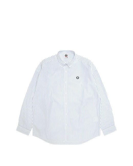 Aape By A Bathing Ape White Striped Shirt for men