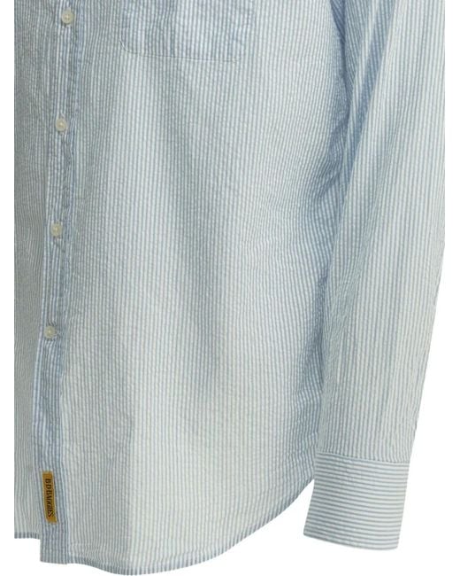 B.D. Baggies Blue Bradford Seersucker Striped Shirt for men