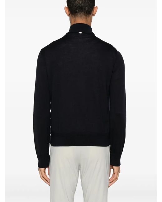 Herno Black Zip-Up Padded Cardigan for men