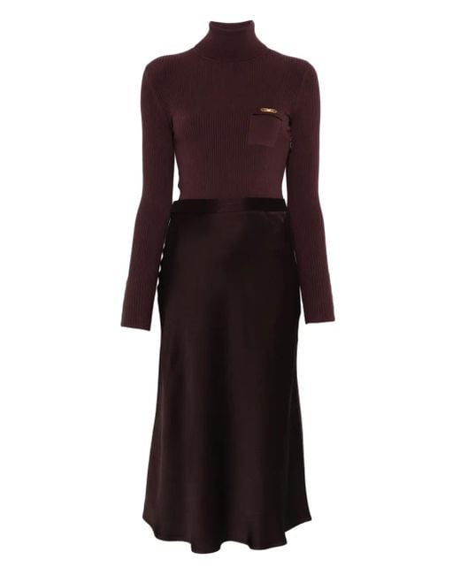 Abito A Collo Alto di Elisabetta Franchi in Purple