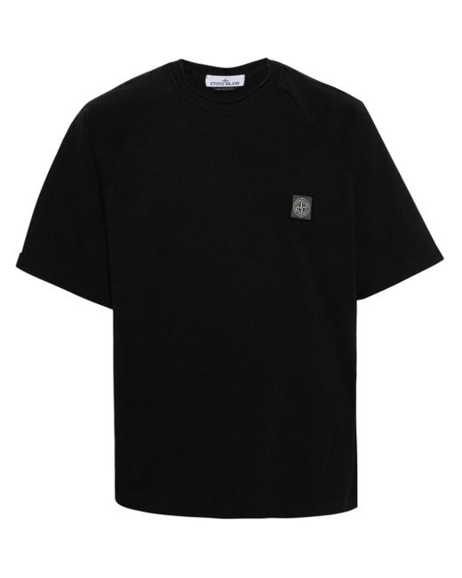 Stone Island Black Compass Cotton T-shirt for men
