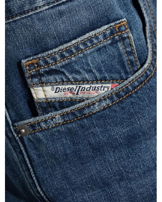 DIESEL Blue Button-Fastening Denim Shorts for men