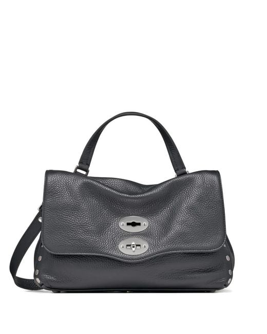 Zanellato Black Turn-Lock Studded-Embellishment Tote Bag