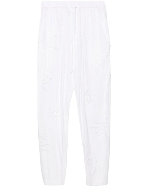 Isabel Marant White Hectorina Broderie-anglais Trousers