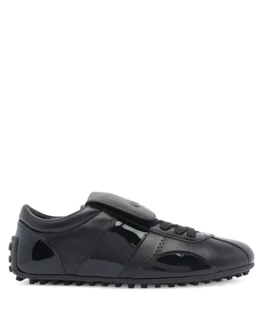 Tod's Black Leather Lace-Up Low-Top Sneakers