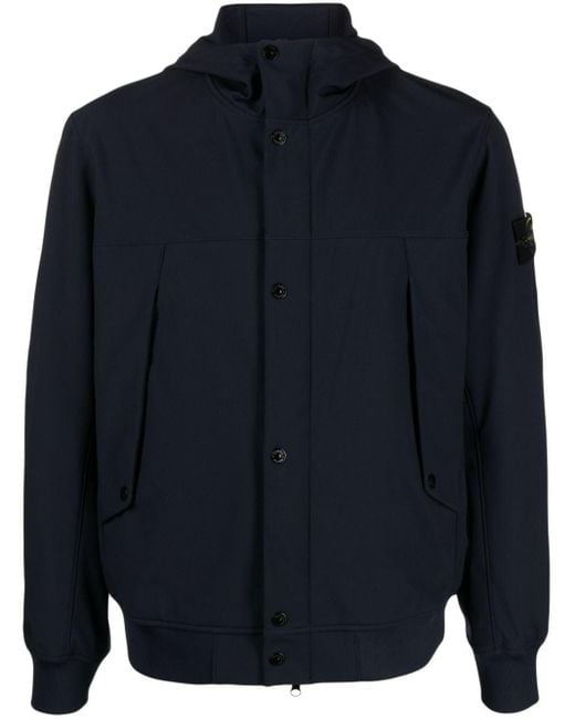 40227 light soft shell-r_e.dye® technology in recycled polyester di Stone Island in Blue da Uomo