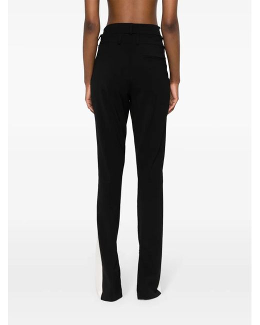 OTTOLINGER Black Asymmetric Straight-Leg Trousers