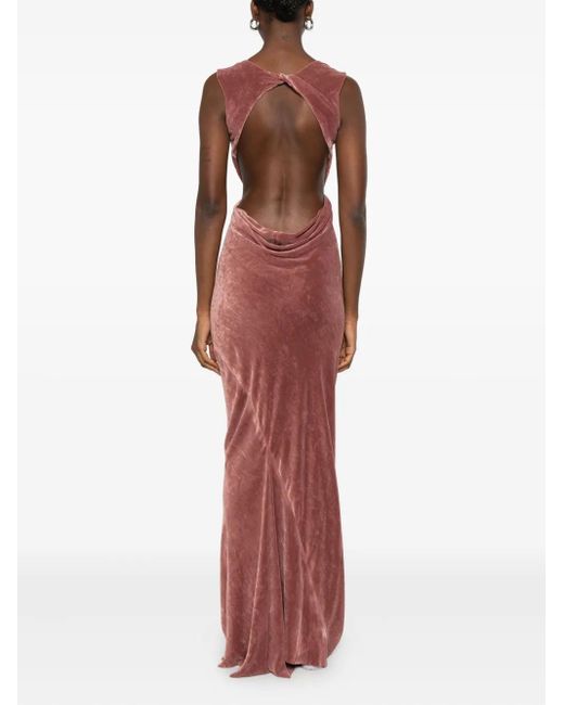 Rick Owens Red Open-Back Gown