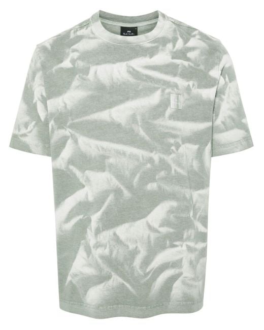 PS by Paul Smith Gray Sun Bleach Print Cotton T-shirt for men
