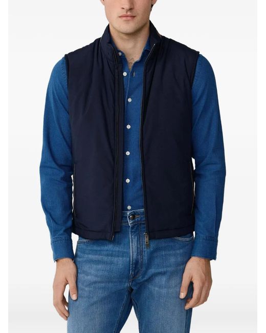 Hackett Blue Windsor Zip-Up Gilet for men