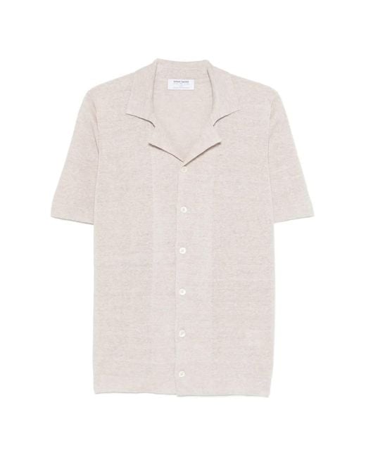 Gran Sasso White Half-Button Short-Sleeve Shirt for men