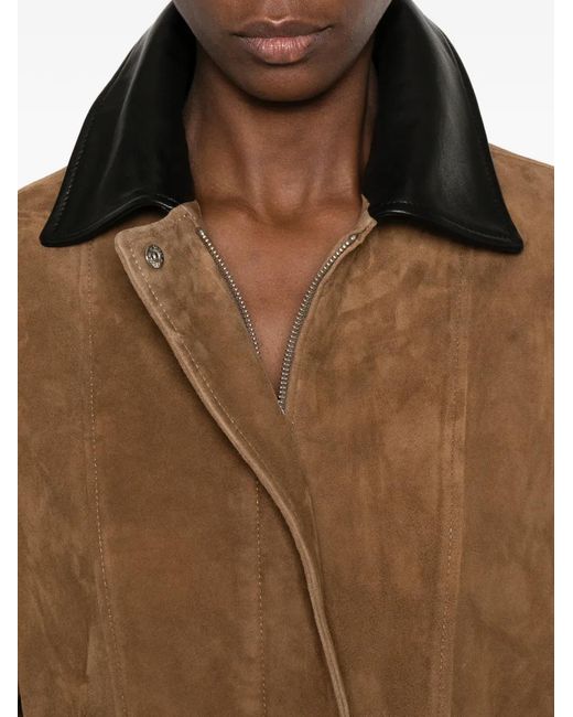 Nour Hammour Brown Grange Suede Jacket