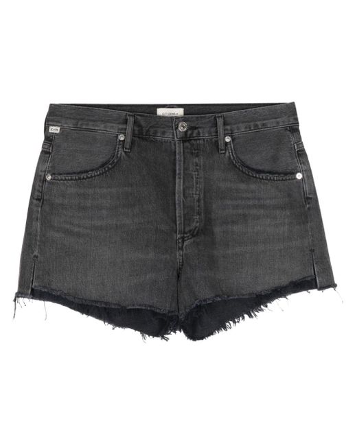 Citizens of Humanity Black Ausgefranste Annabelle Jeans-Shorts