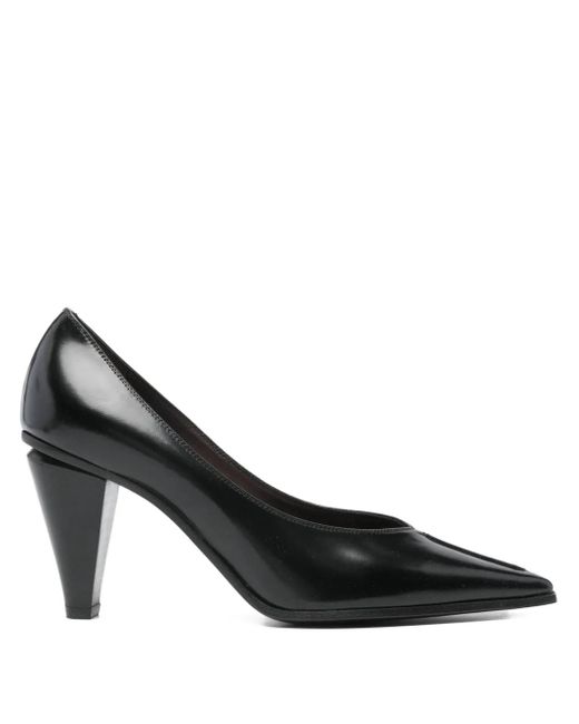Roberto Festa Black Pointed-Toe Leather Pumps