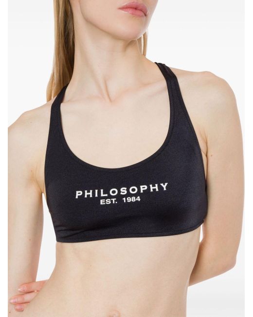 Philosophy Di Lorenzo Serafini Blue Logo-print Bikini Set