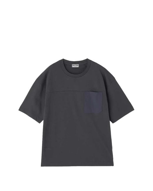 Herno Blue Chest-Pocket Panelled T-Shirt for men