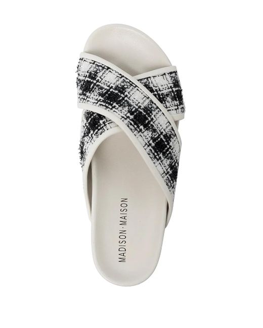Madison Maison White Crossover Strap Sandals