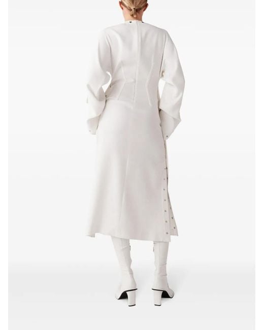 Stella McCartney White Stud-Embellished Midi Dress