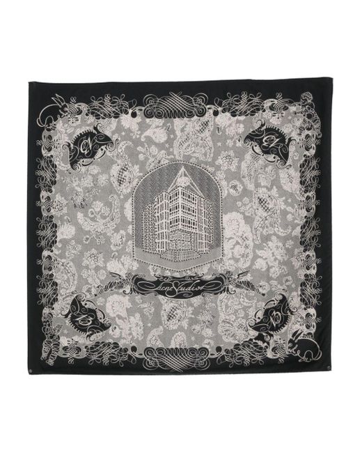 Acne Zijden Sjaal Met Print in het Gray