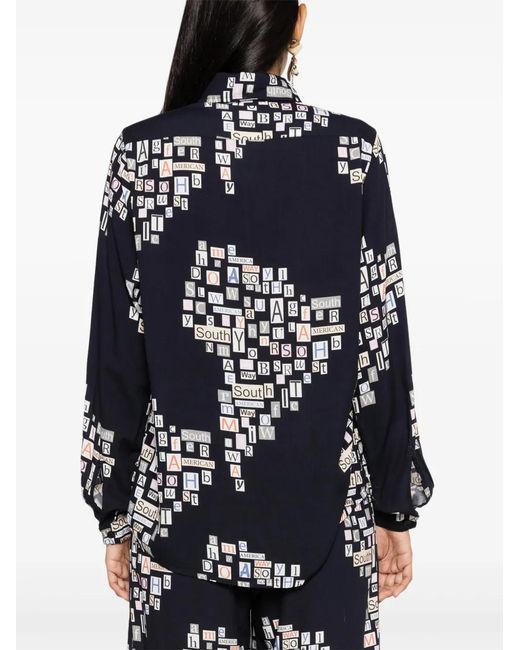 Amir Slama Black Graphic-Print Long-Sleeve Shirt