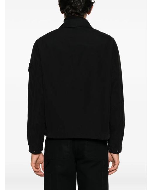 Stone Island Black Ghost Logo-Patch Jacket for men