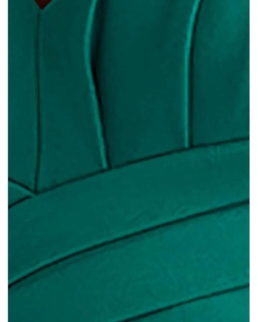 Tadashi Shoji Green Pleated Long-Sleeve Maxi Dress