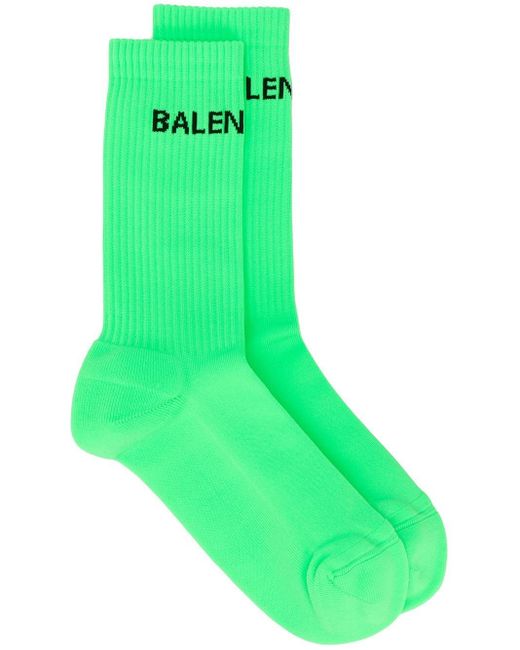 Balenciaga Synthetisch Sokken Met Logoprint in het Groen voor heren - Lyst
