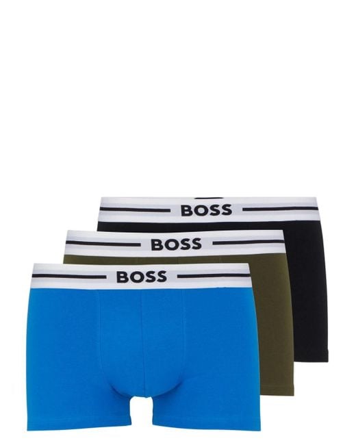 BOSS by HUGO BOSS Logo-waistband Cotton Boxers (pack Of Three) in